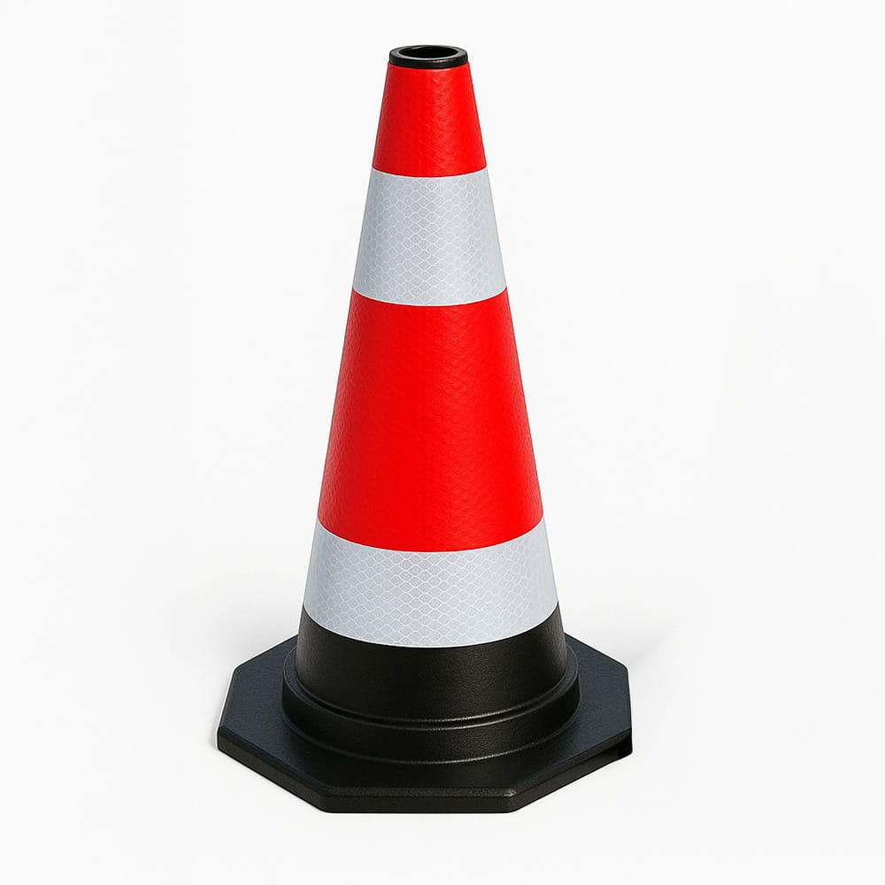 Pachołek ostrzegawczy drogowy, odblaskowy, 60 cm – bezpieczne wyznaczanie stref ruchu drogowego i na placach budowy