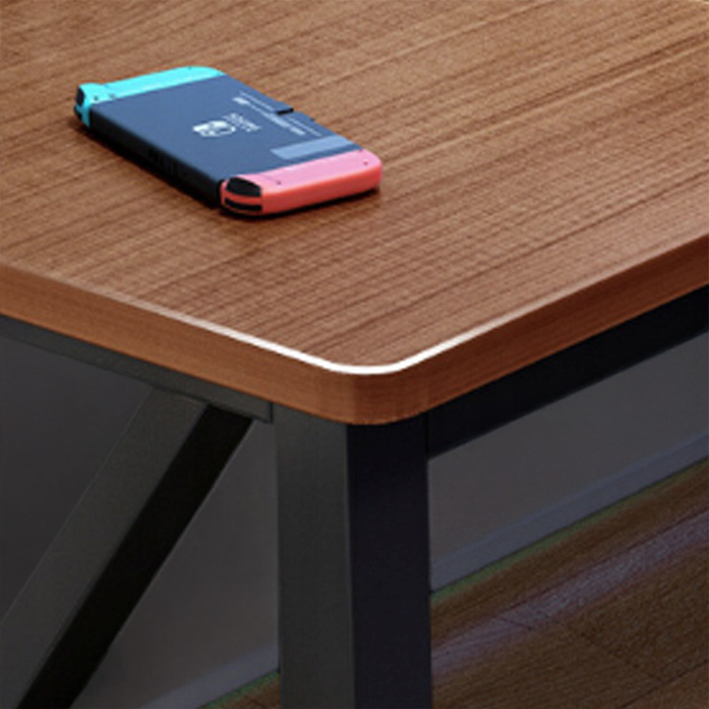 Nowoczesne biurko dla gracza z półką - ciemny dąb, styl industrialny Loft, 120x60 cm