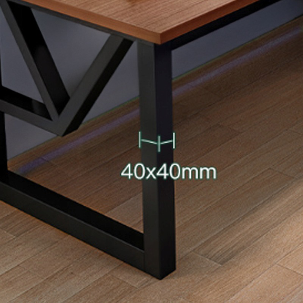 Nowoczesne biurko dla gracza z półką - ciemny dąb, styl industrialny Loft, 120x60 cm