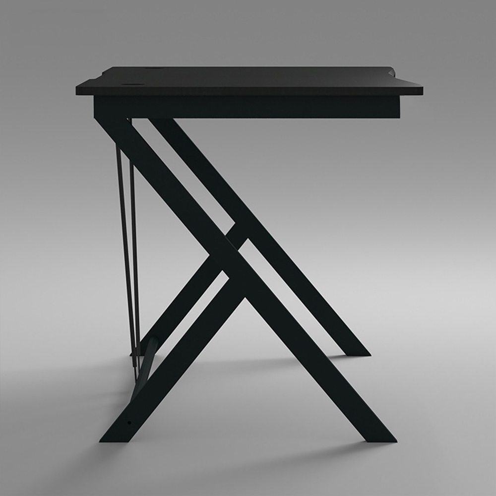 Biurko gamingowe 100x50 cm w stylu loft, z blatem o efekcie karbonu – metalowa rama, nowoczesny design