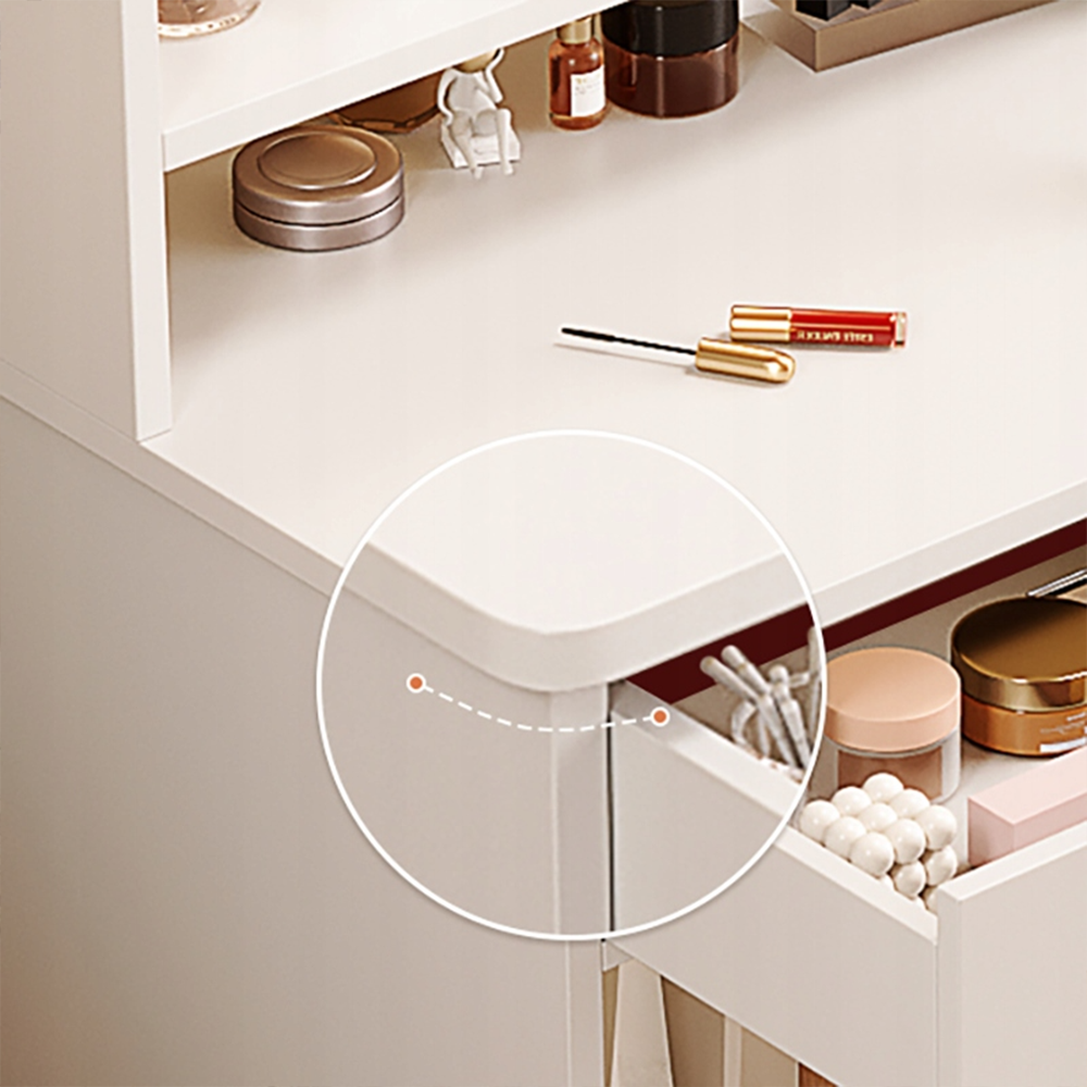 Biała toaletka z lustrem, 100x50x119 cm – nowoczesna, przestronna, łatwa w montażu