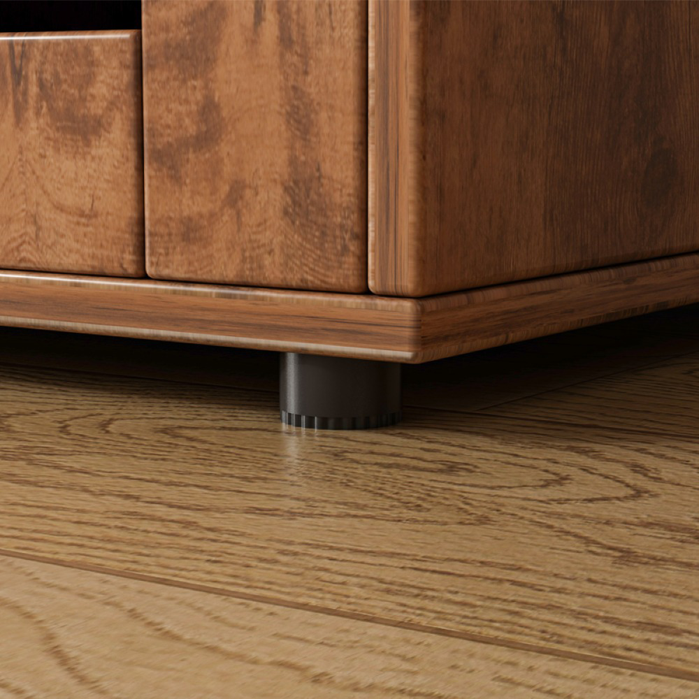 Rustykalna komoda z 4 szufladami i schowkiem z drzwiami z lamelami – 80 x 40 x 100 cm