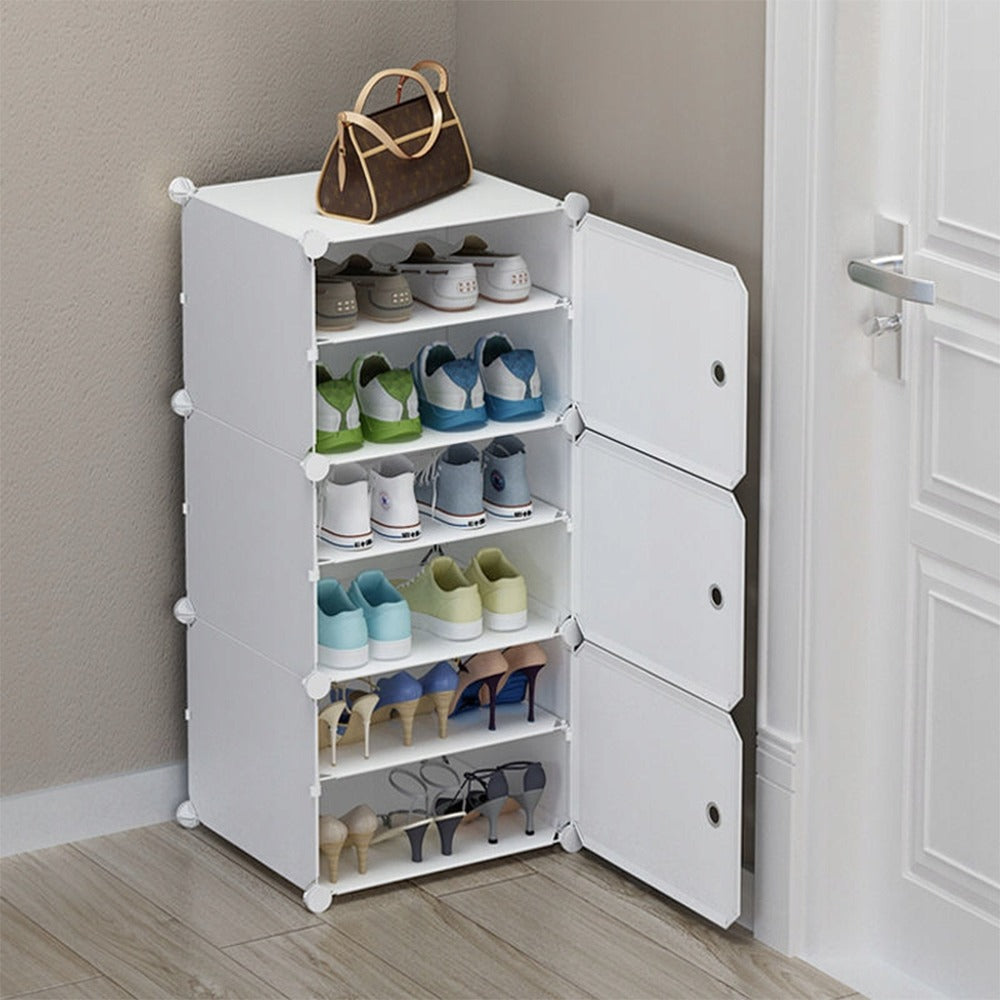 Biały modułowy szafka na buty do przedpokoju i garderoby – elegancka i wielofunkcyjna