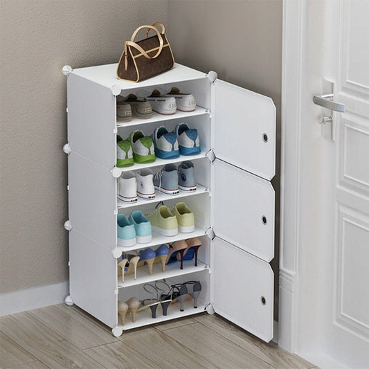 Biały modułowy szafka na buty do przedpokoju i garderoby – elegancka i wielofunkcyjna