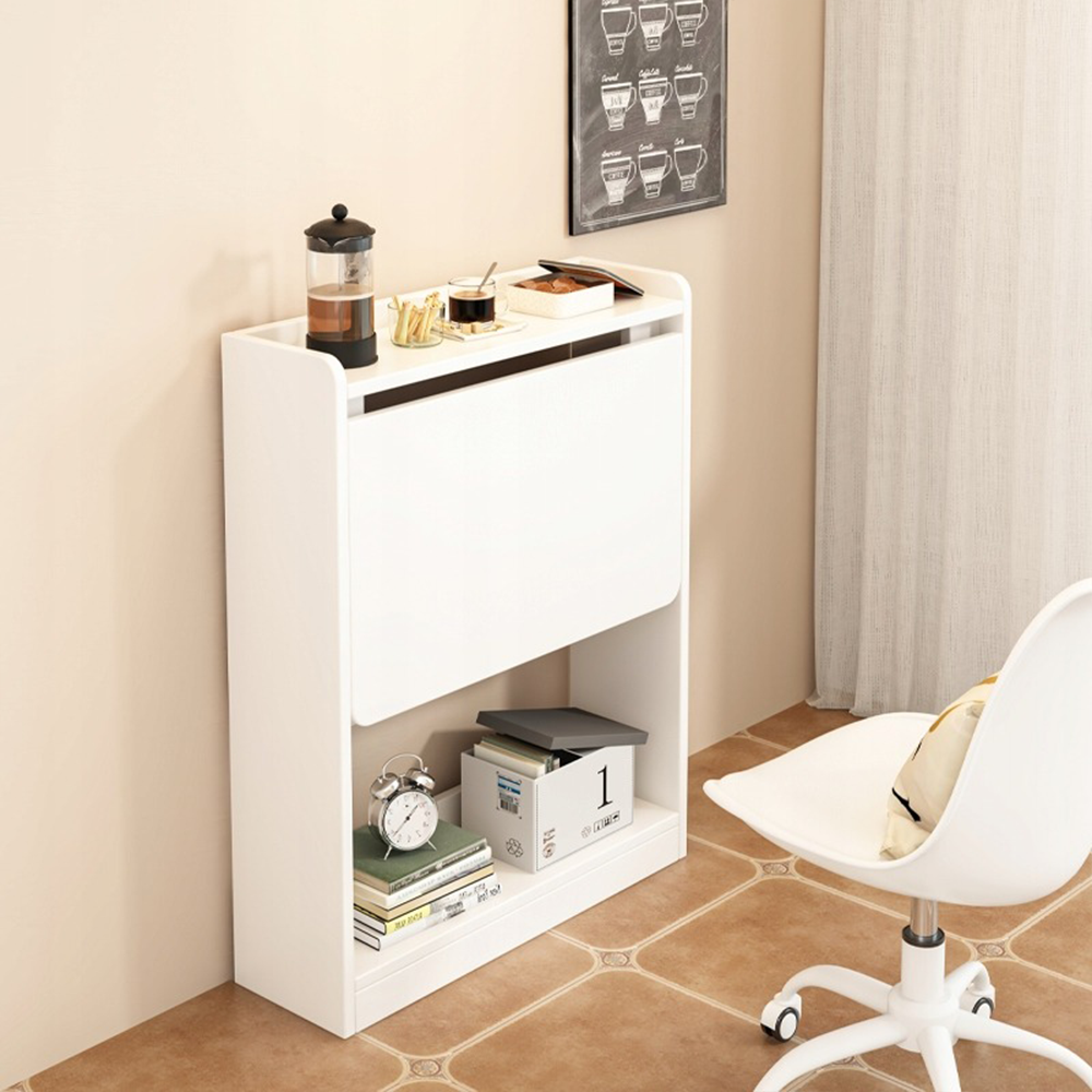 Birou alb pliabil cu rafturi - 64x20x82 cm