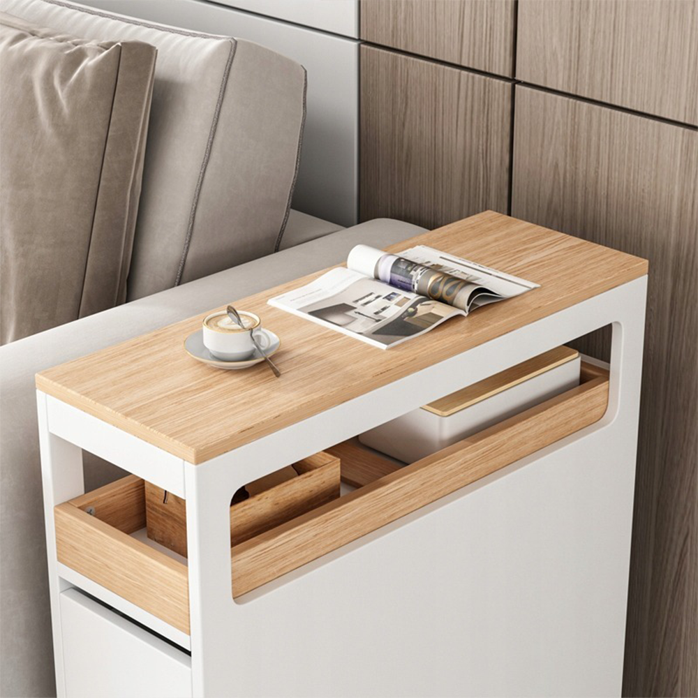 Szafka na kółkach z 3 szufladami, biała, 65x82x23 cm