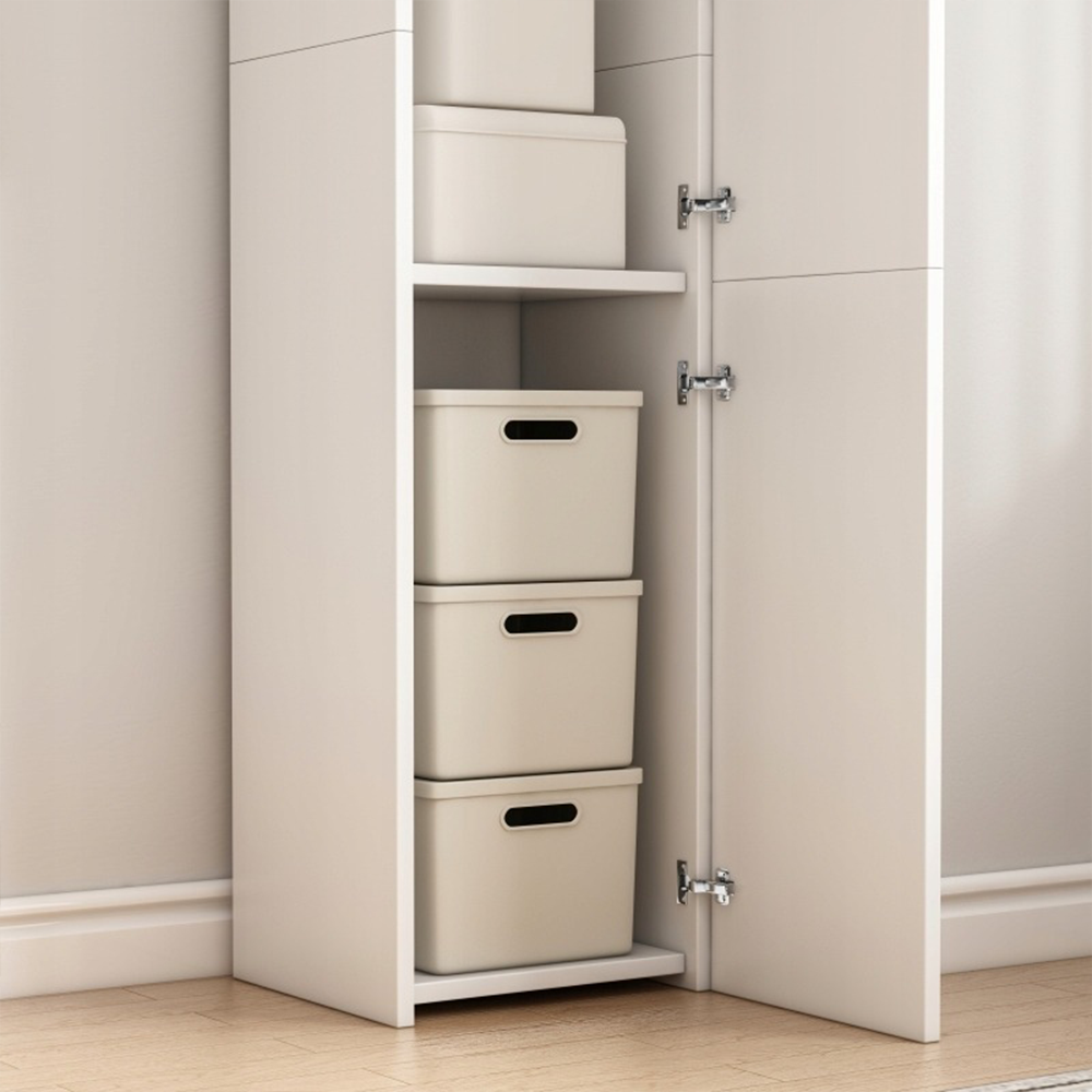 Biała szafka pionowa z 3 przegrodami 170x30x30 cm – nowoczesny i funkcjonalny design