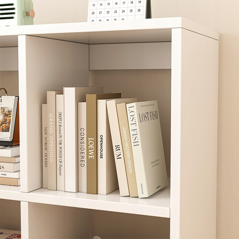 Biała biblioteczka z 6 półkami 100x67 cm – nowoczesny i funkcjonalny design do każdego pomieszczenia