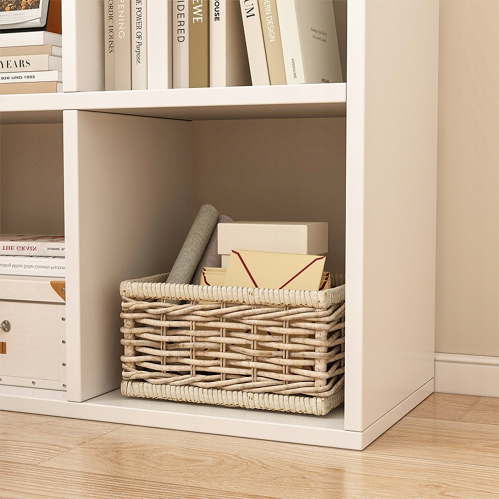 Biała biblioteczka z 6 półkami 100x67 cm – nowoczesny i funkcjonalny design do każdego pomieszczenia