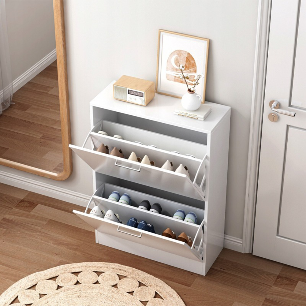 Szafka na buty MDF biała, 60 cm – nowoczesny design do przedpokoju, garderoby lub holu