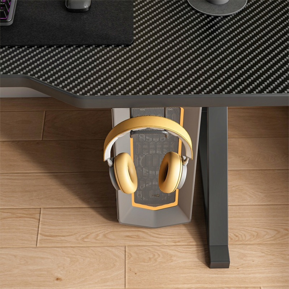 Biurko gamingowe – czarne, 120x60 cm – styl loft, konstrukcja z MDF i metalu, nowoczesny design