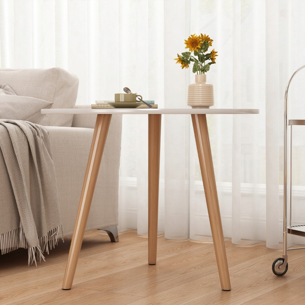 Okrągły stolik kawowy 60x52 cm – styl skandynawski, elegancja i kompaktowy design