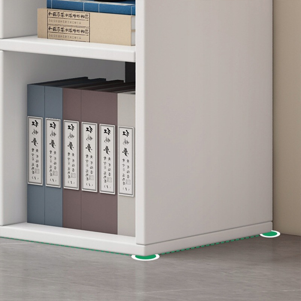 Biała biblioteczka z 4 przegrodami – 60 x 30 x 60 cm – nowoczesny design i wszechstronna funkcjonalność