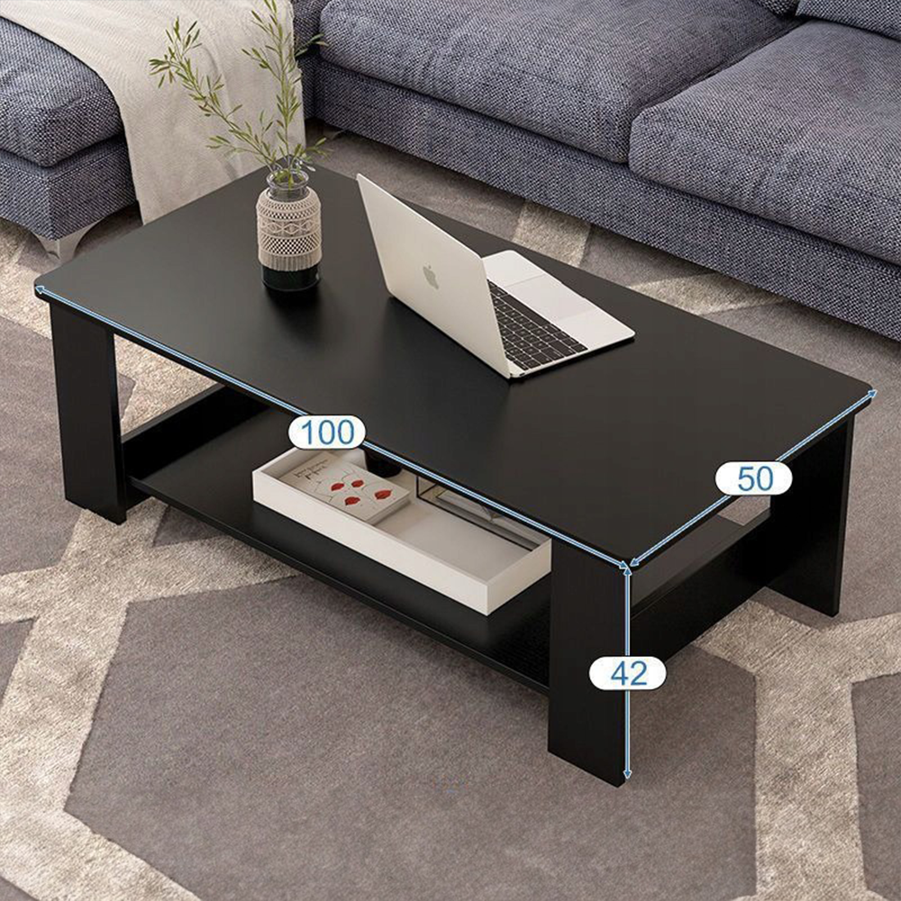 Czarny stolik kawowy 100x50x42 cm – nowoczesny, praktyczny i elegancki