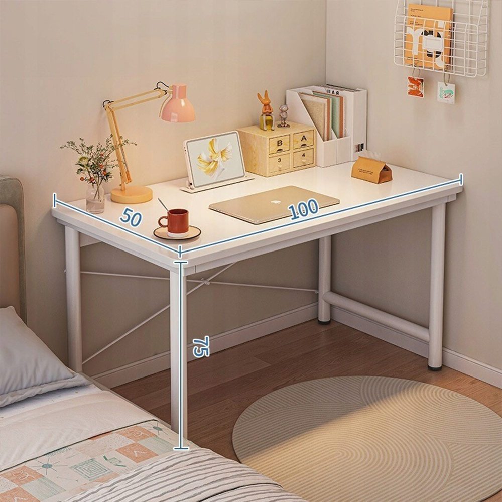 Nowoczesne białe biurko w stylu loftowym – 100x75x50 cm