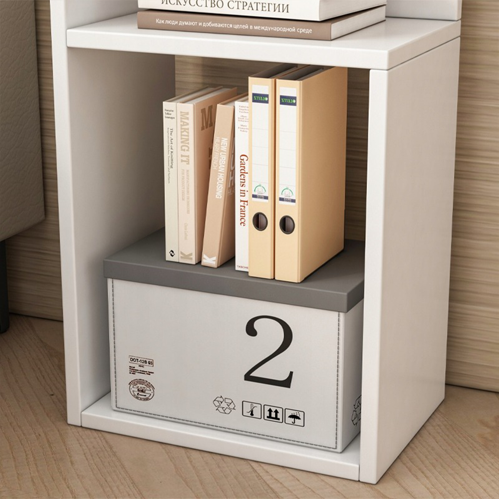 Nowoczesna szafka nocna w kolorze białym – 30 x 20 x 50 cm, z szufladą i otwartą półką, montaż po prawej/lewej stronie