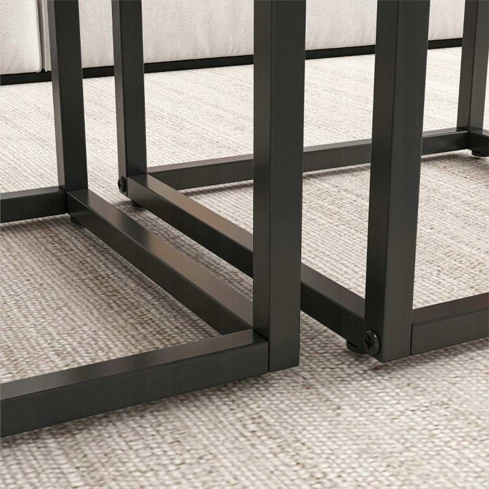 Zestaw 2 stolików kawowych w stylu rustykalnym loftowym – 50x50 cm i 45x45 cm – nowoczesny design industrialny