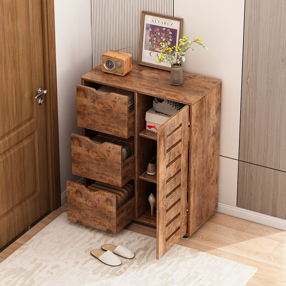 Nowoczesna komoda z 4 szufladami – 60 x 30 x 80 cm | Design z listwami dla eleganckich wnętrz