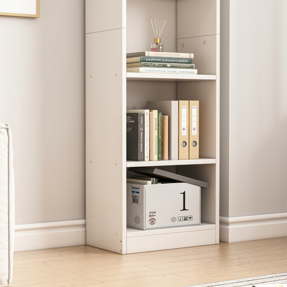 Biała szafka z półkami – 50 x 182 x 30 cm | nowoczesne miejsce do przechowywania książek, dekoracji i dokumentów