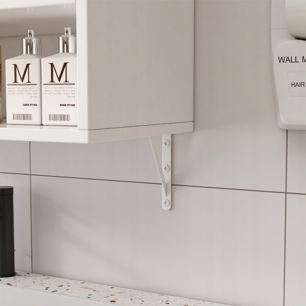 Biała wisząca szafka łazienkowa 64 x 90 x 30 cm - z półkami, w stylu loft, idealna nad pralkę