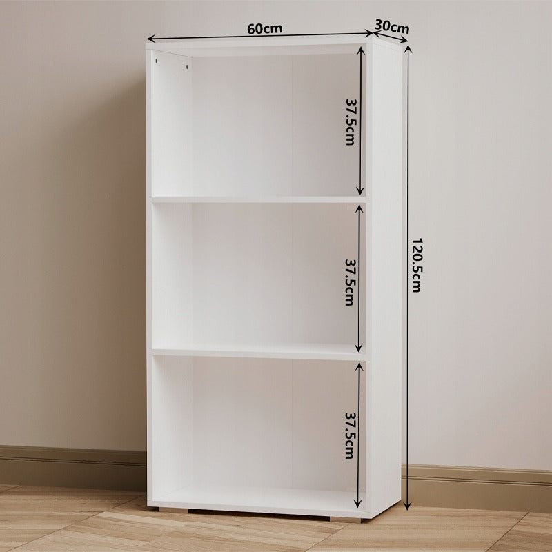 Regał na książki biurowy półki nowoczesny loft biały wysoki do salonu 120cm