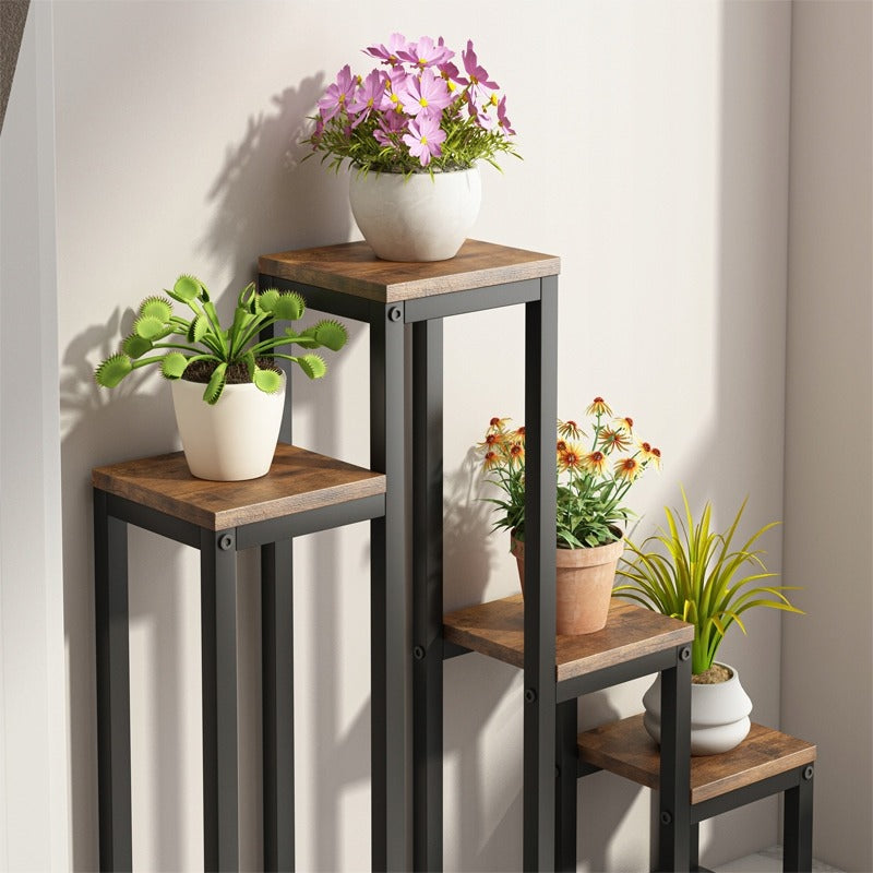 Stojak na rośliny doniczkowe rustykalny regał 4 półki