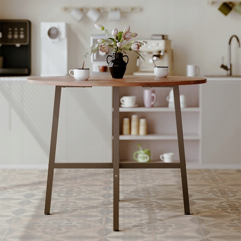Stolik kawowy ława industrialny okrągły do salonu retro brąz loft vintage