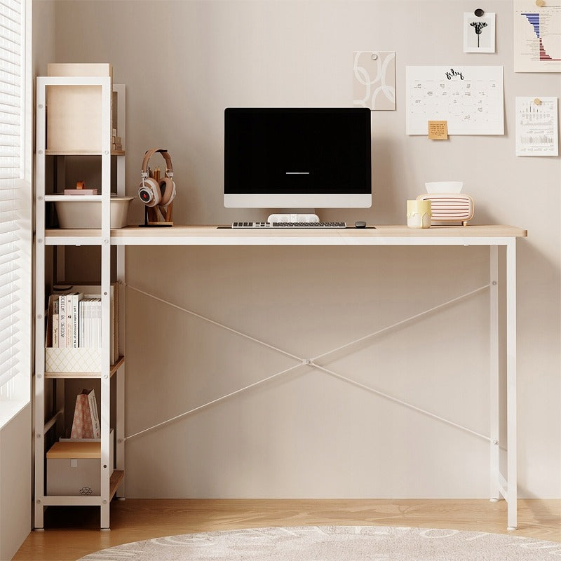 Biurko młodzieżowe z regałem komputerowe jasny brąz nowoczesne loft 120 cm