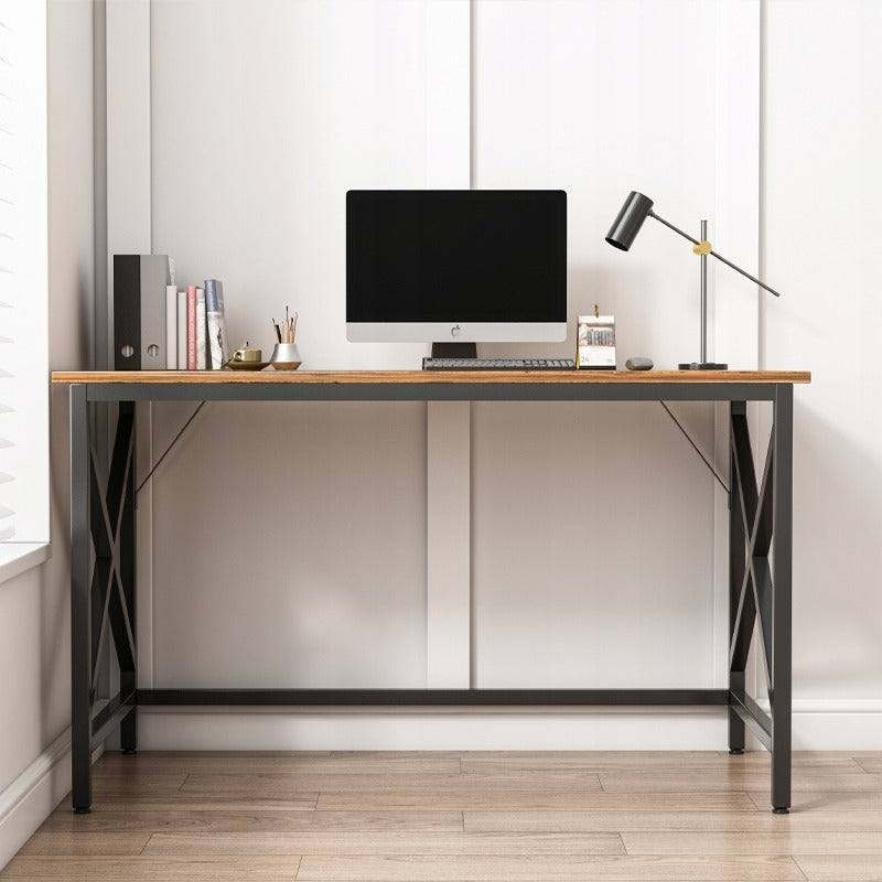 Biurko komputerowe industrialne stolik rustykalny brąz metalowa rama loft