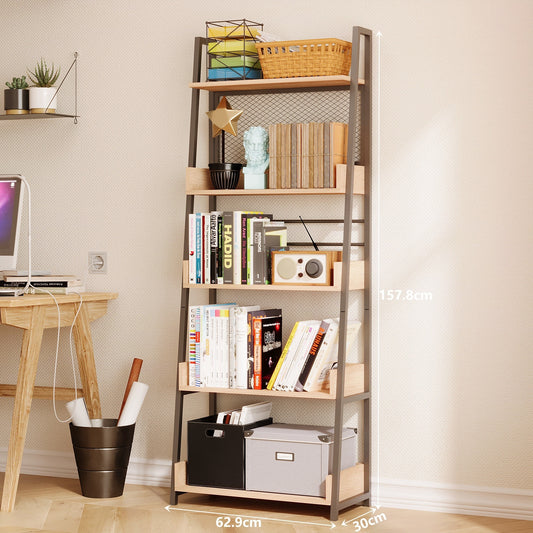 Regał typu drabinka loft na książki do salonu 157 cm
