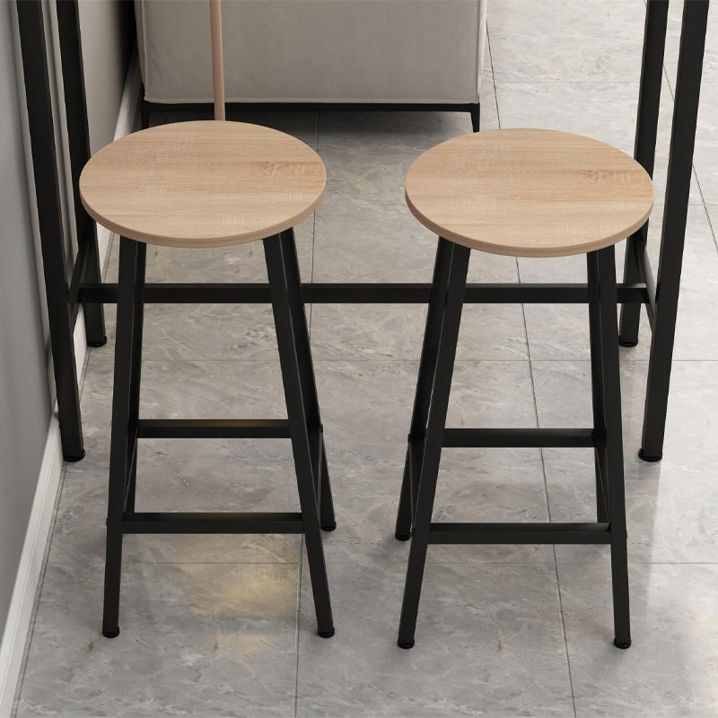 2x krzesło wysokie hoker barowy kuchenny stołek taboret metalowy dąb loft