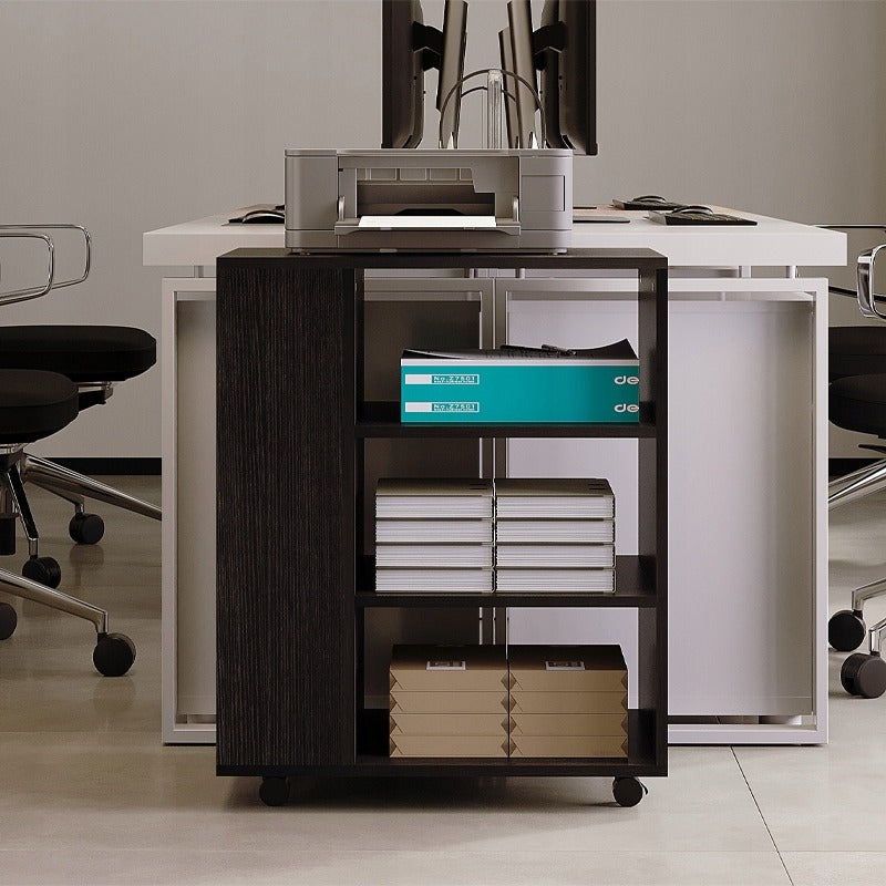 Wielofunkcyjny stolik pod drukarkę regał na kółkach półka szafka czarna