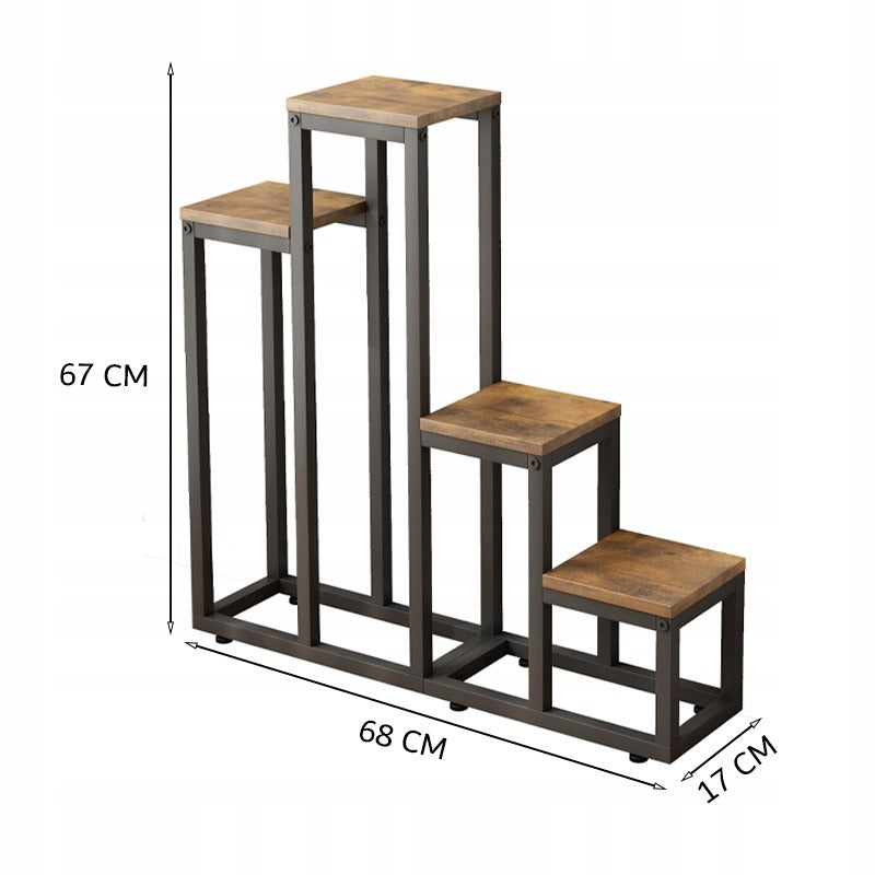 Stojak na rośliny doniczkowe rustykalny regał 4 półki