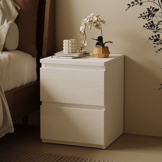 Szafka nocna stolik do sypialni salonu 2 szuflady loft biały nowoczesny