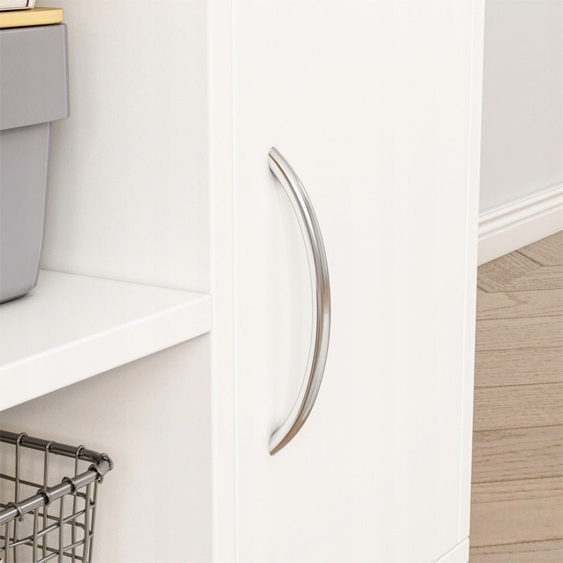 Biała szafka biurowa z półkami i szufladą – 50 x 40 x 75 cm – miejsce do przechowywania pod drukarką