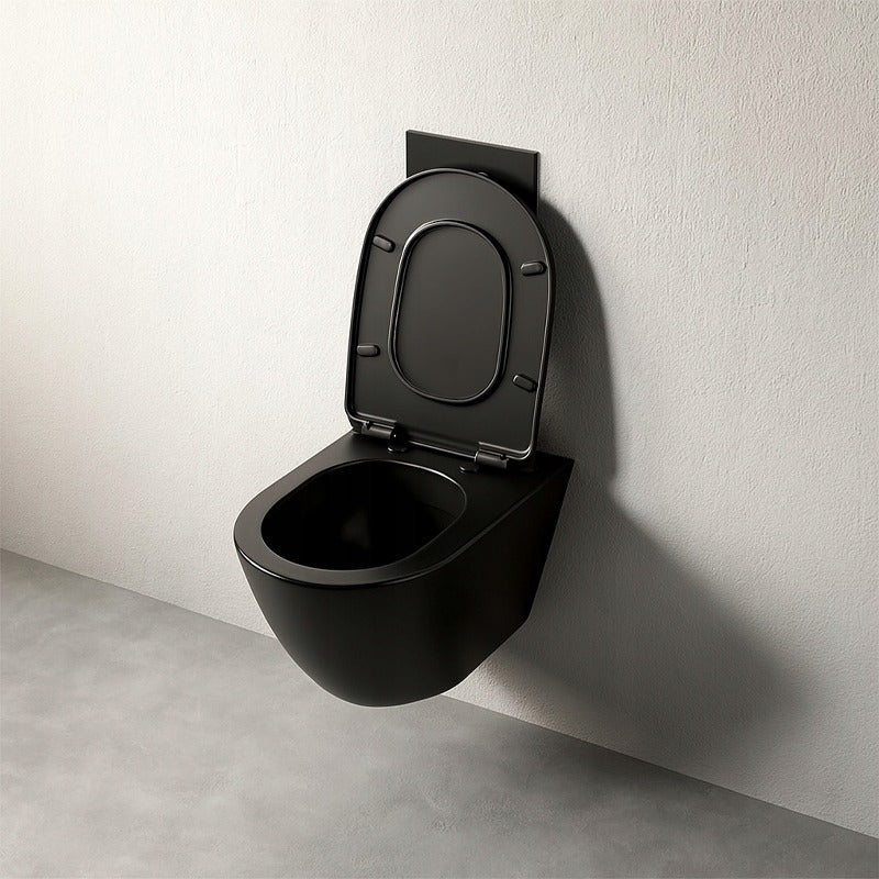 Miska wc czarna rimless deska wolnoopadająca duroplast wirowe spłukiwanie