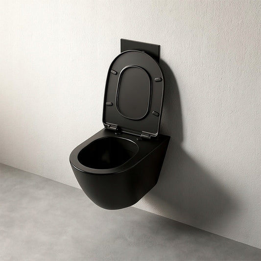 Miska wc czarna rimless deska wolnoopadająca duroplast wirowe spłukiwanie