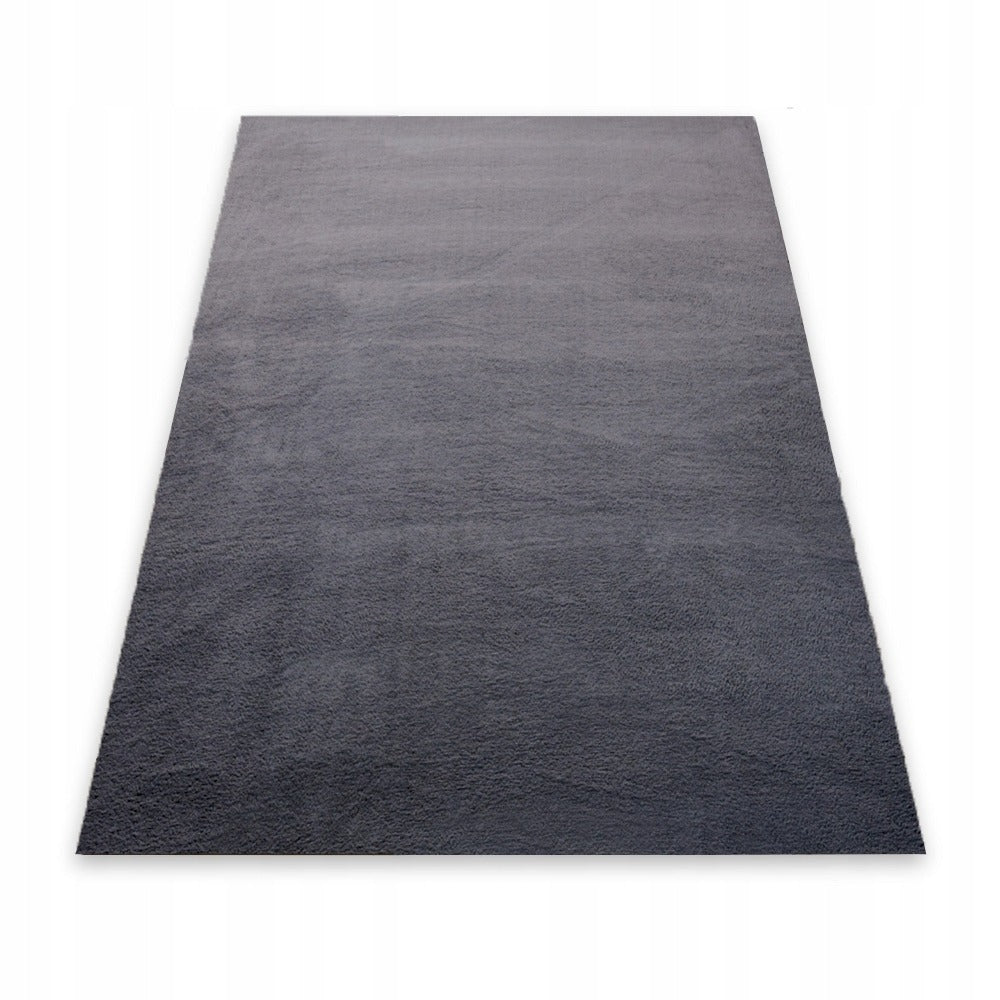 Miękki dywan Rabbit z pluszu, ciemnoszary