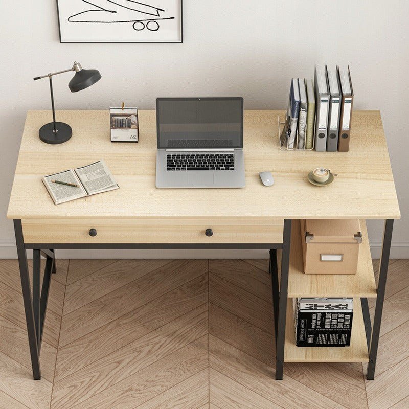 Biurko komputerowe – jasny dąb, klasyczny styl skandynawski, 120 cm