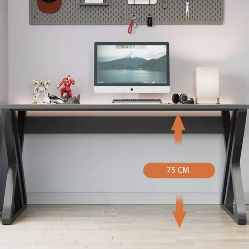Nowoczesne czarne biurko do komputera dla graczy, blat loftowy 120 cm