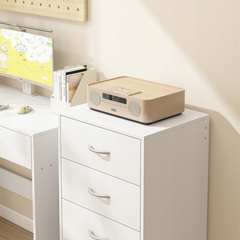 Nowoczesna półka z 4 szufladami w stylu loftowym, biała komoda, duża szafka biurowa 85 cm