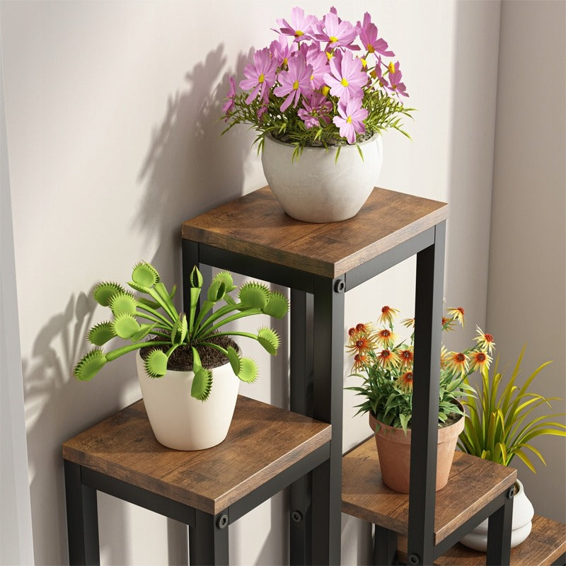 Stojak na rośliny doniczkowe rustykalny regał 4 półki