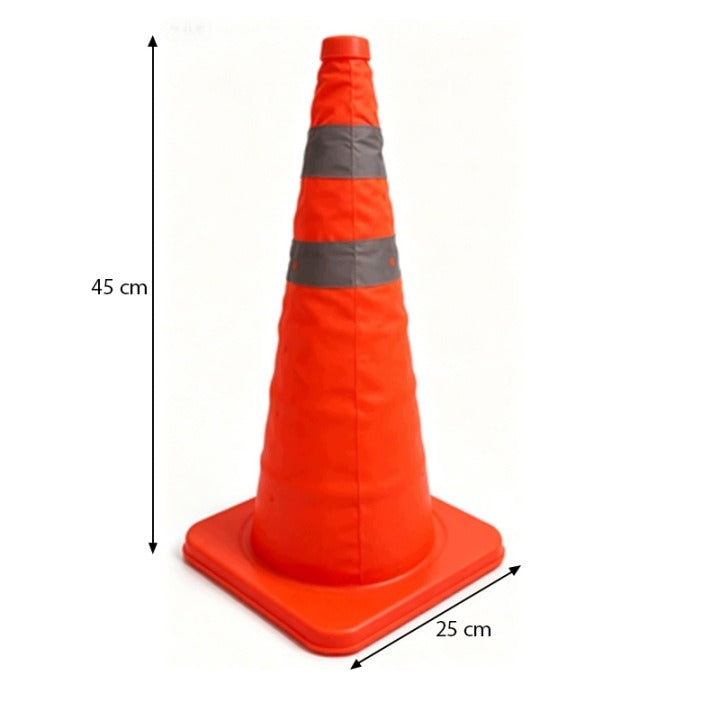 Pachołek Drogowy Składany 45 cm Odblaskowy Teleskopowy Pomarańczowy 25x25 cm