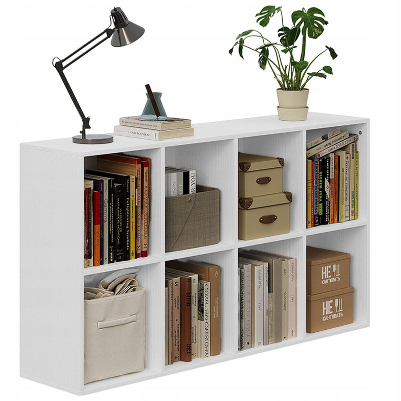 Regał otwarty komoda kostka 4x2 pojemny biały na książki biurowy nowoczesny