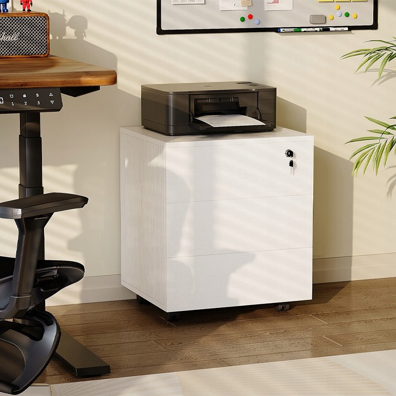 Kontenerek biurowy na kółkach z szufladami na kluczyk mobilna szafka 58 cm
