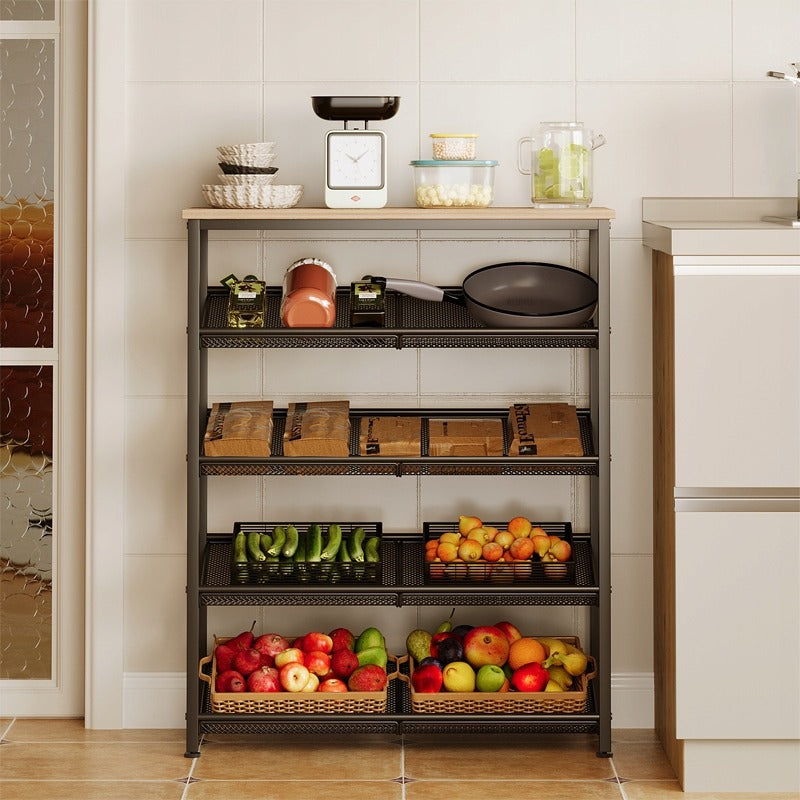 Regał szafka kuchenna jasny brąz industrialny drewno retro półka loft 75 cm