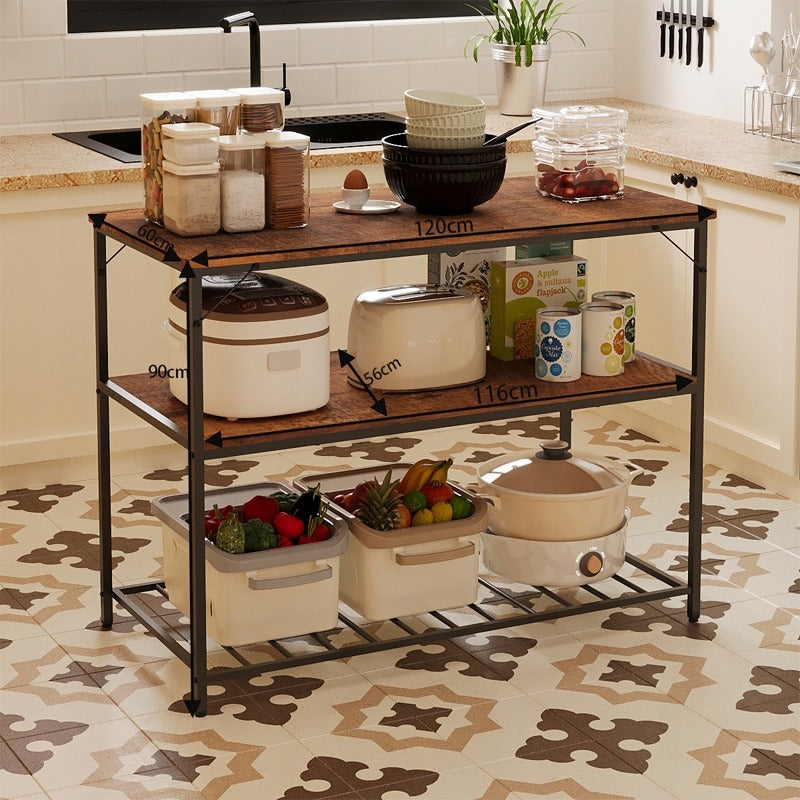 Szafka wyspa kuchenna półka - rustykalny brąz 120 cm