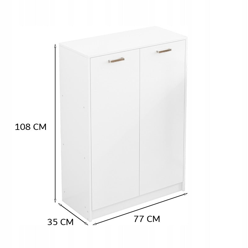 Szafka biurowa typu loft z 2 drzwiami i przestronnymi półkami, niezależna, biała, 108 cm