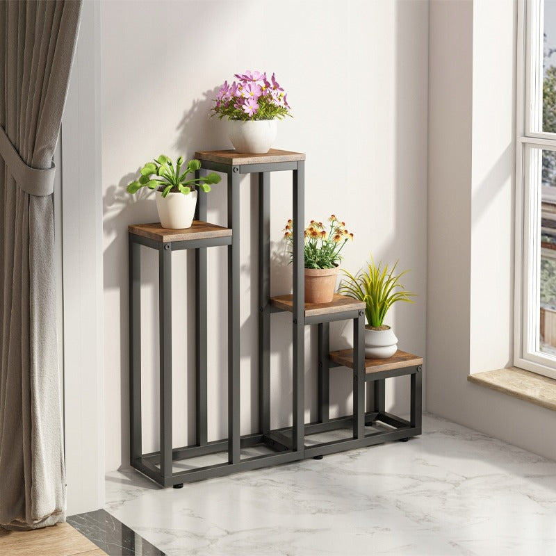 Stojak na rośliny doniczkowe rustykalny regał 4 półki