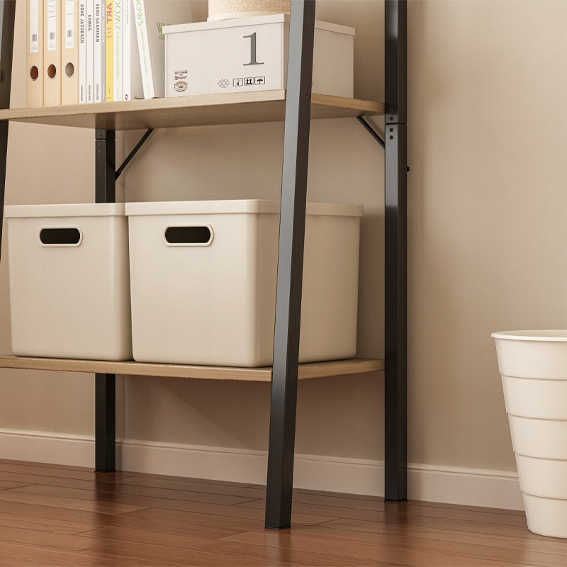 Otwarta biblioteczka w stylu rustykalnym-loftowym, ciemnobrązowa – 60x147x31 cm